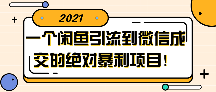 闲鱼引流到微信成交的绝对暴利项目！【视频教程】